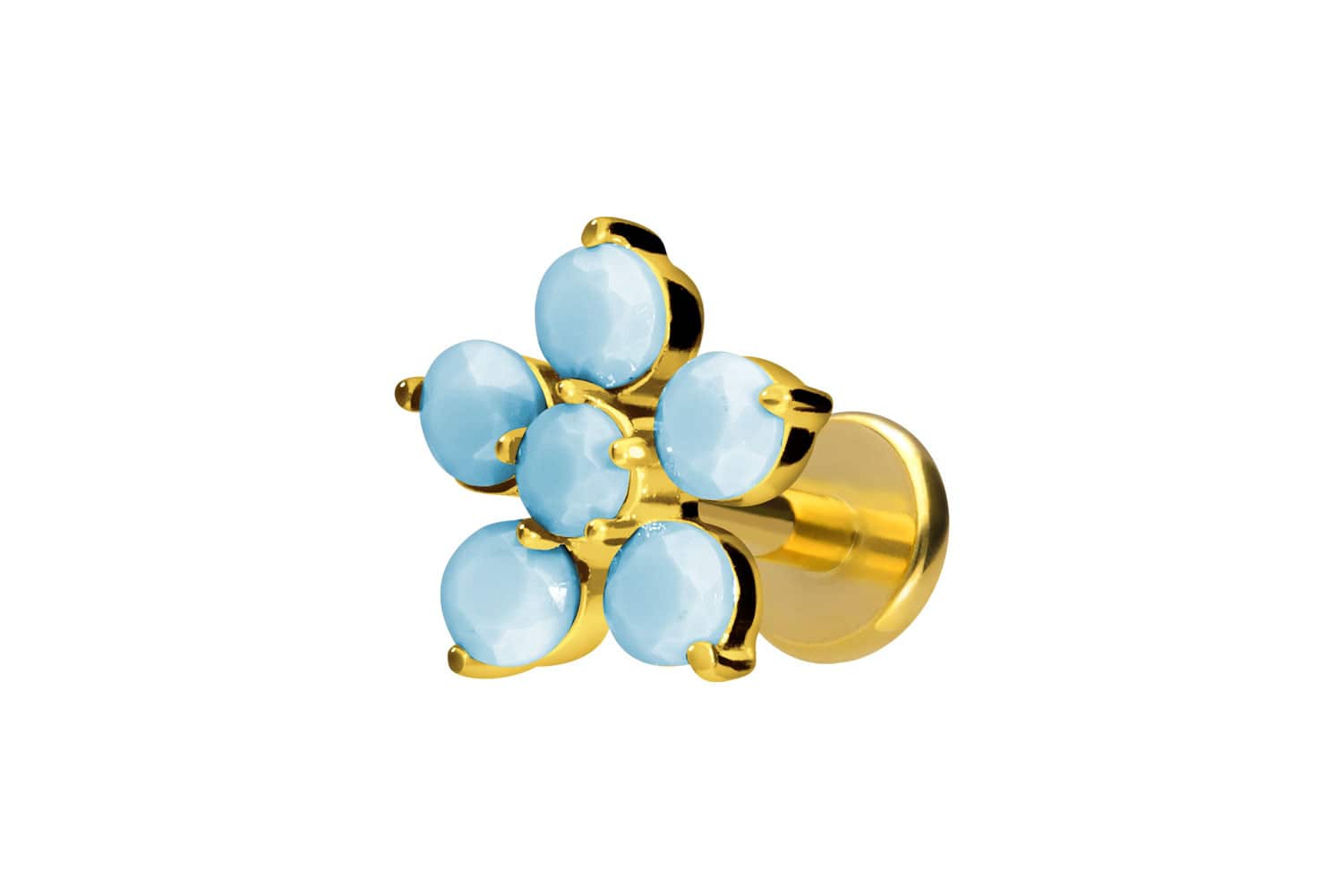 Titan Labret mit Innengewinde BLUME + SYNTHETISCHE TÜRKISE